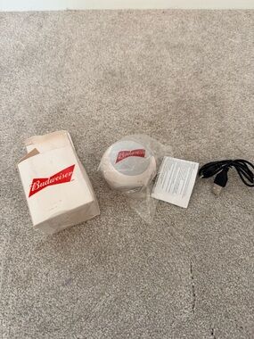 Budweiser Portable Bluetooth Speaker - White with Red Logo